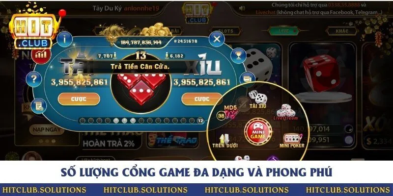 Số lượng cổng game đa dạng và phong phú